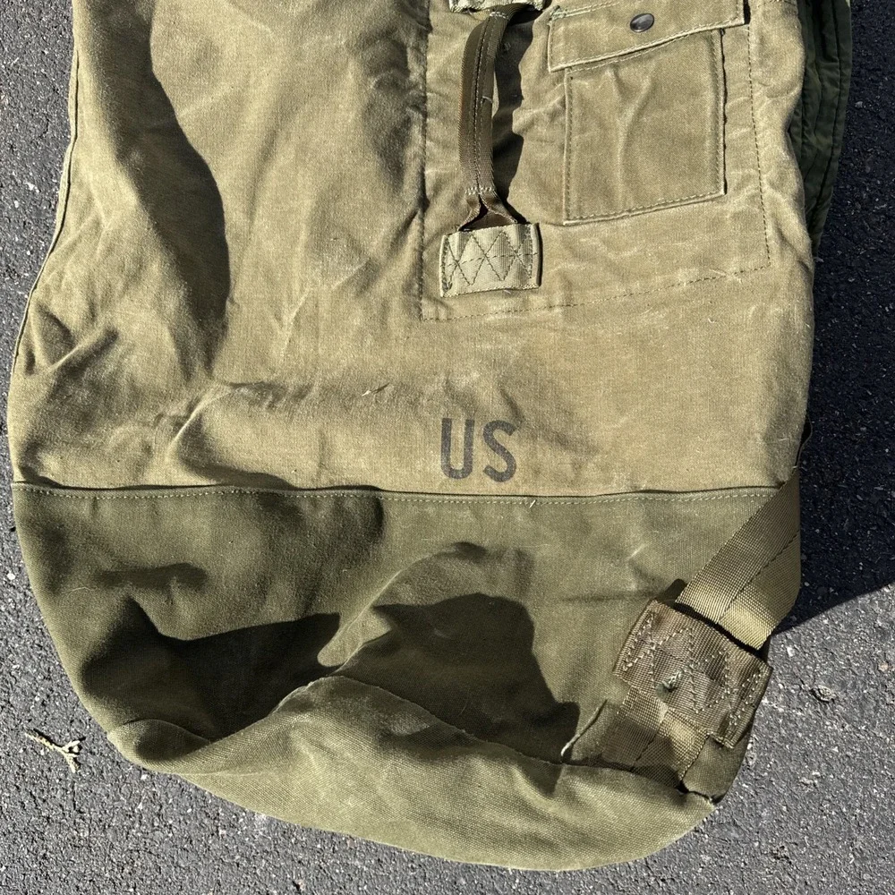 Military Duffle Bag Rucksack OD Type 2 W/straps Canvas TOP LOAD Army Brown